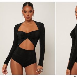 SHEIN NWT Black Cutout Bodysuit | small